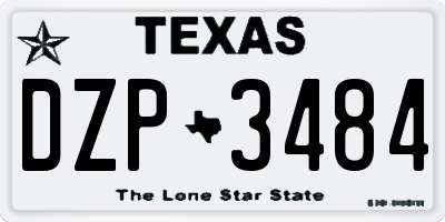TX license plate DZP3484