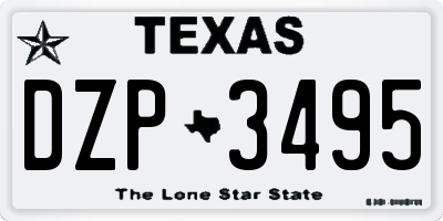 TX license plate DZP3495
