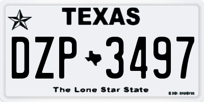 TX license plate DZP3497