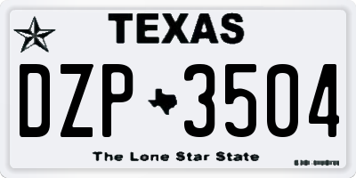 TX license plate DZP3504