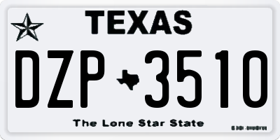 TX license plate DZP3510