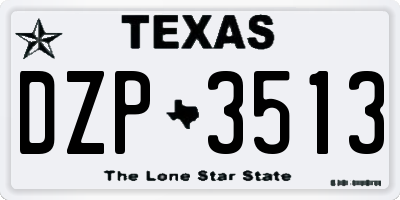 TX license plate DZP3513
