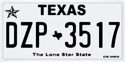 TX license plate DZP3517