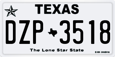 TX license plate DZP3518