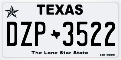 TX license plate DZP3522