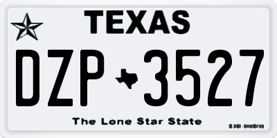 TX license plate DZP3527
