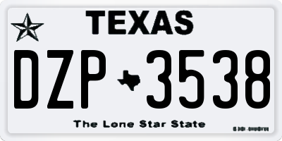 TX license plate DZP3538