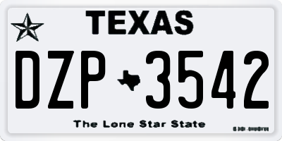 TX license plate DZP3542