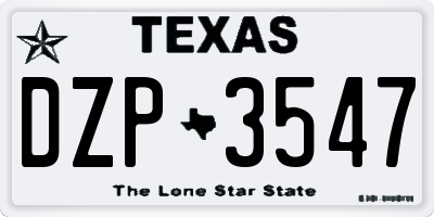 TX license plate DZP3547