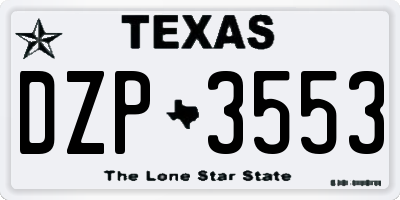 TX license plate DZP3553