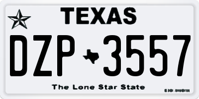 TX license plate DZP3557
