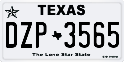 TX license plate DZP3565