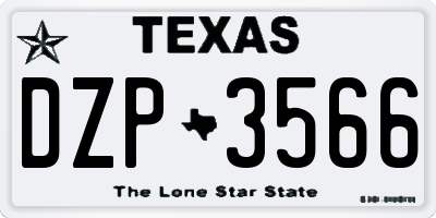 TX license plate DZP3566