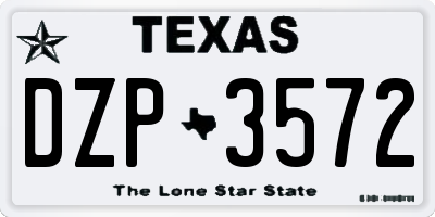 TX license plate DZP3572