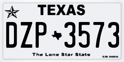 TX license plate DZP3573