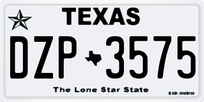 TX license plate DZP3575