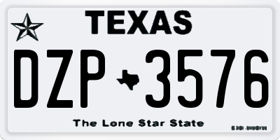 TX license plate DZP3576