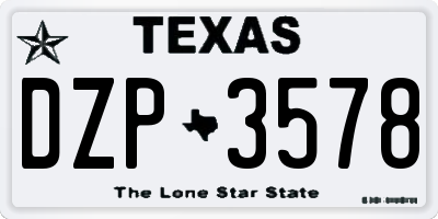TX license plate DZP3578