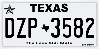 TX license plate DZP3582