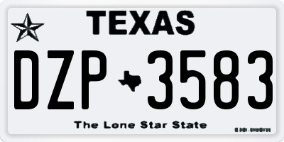 TX license plate DZP3583
