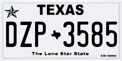 TX license plate DZP3585