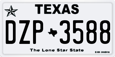 TX license plate DZP3588