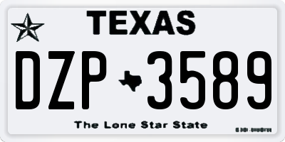 TX license plate DZP3589