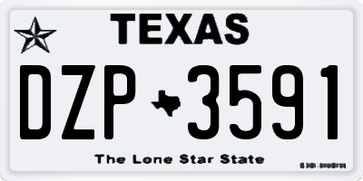 TX license plate DZP3591