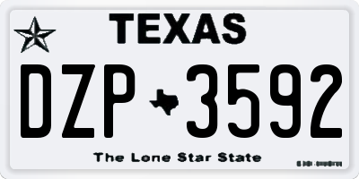 TX license plate DZP3592