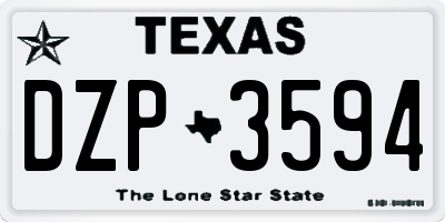 TX license plate DZP3594