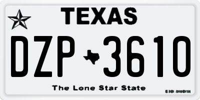 TX license plate DZP3610