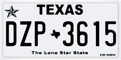 TX license plate DZP3615