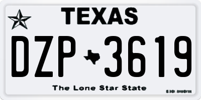 TX license plate DZP3619