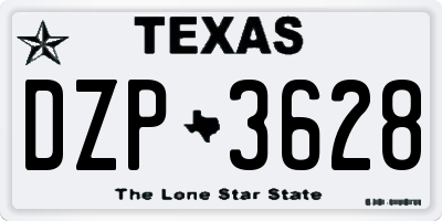 TX license plate DZP3628