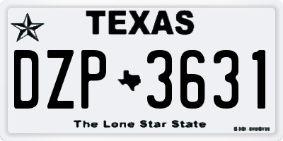TX license plate DZP3631