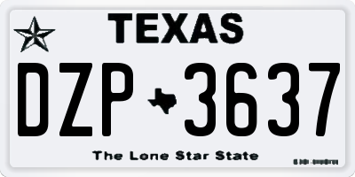 TX license plate DZP3637