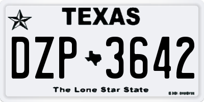 TX license plate DZP3642