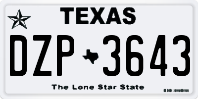TX license plate DZP3643