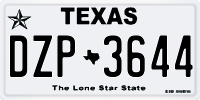TX license plate DZP3644