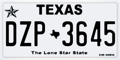 TX license plate DZP3645