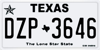 TX license plate DZP3646