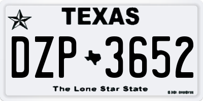 TX license plate DZP3652