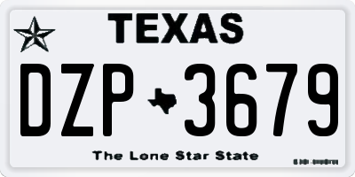 TX license plate DZP3679