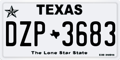 TX license plate DZP3683