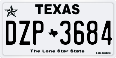 TX license plate DZP3684