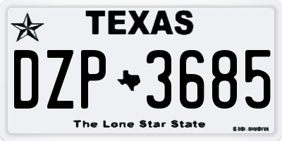 TX license plate DZP3685