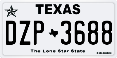 TX license plate DZP3688