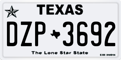 TX license plate DZP3692