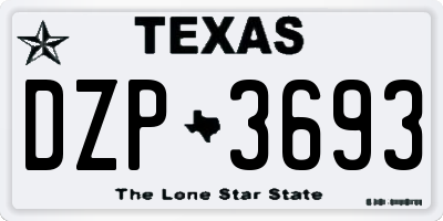 TX license plate DZP3693