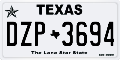 TX license plate DZP3694